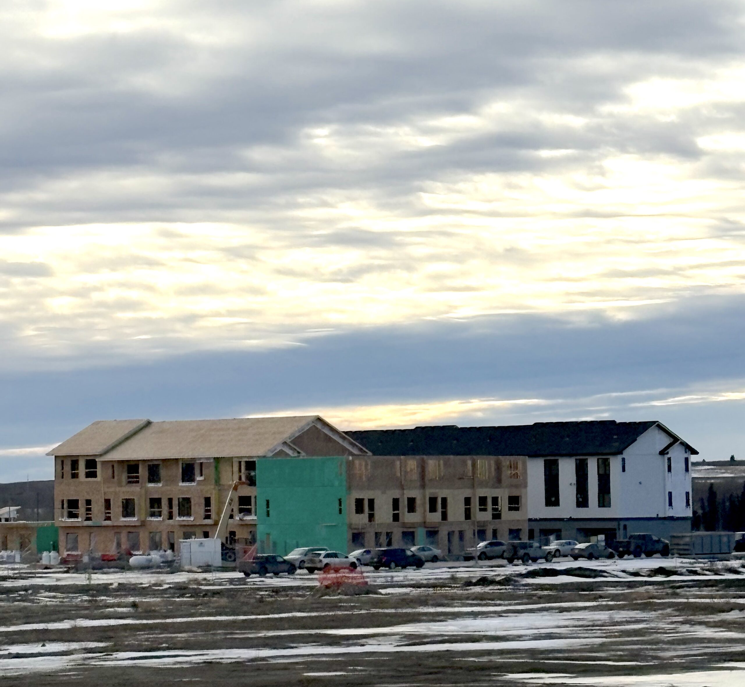 Juniper Ridge Villas progress showing vertical construction complete and exteriors nearing completion